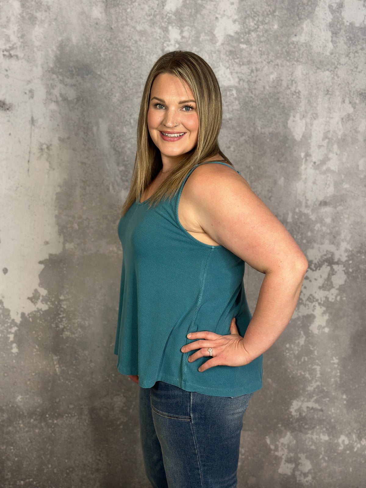 The Penny Tank - Teal - FINAL SALE