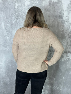 Basic Light Knit Sweatshirt- Taupe