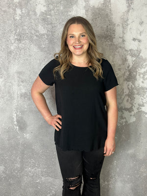 Scallop Bottom Air Flow Tee (Small - 3X) - FINAL SALE