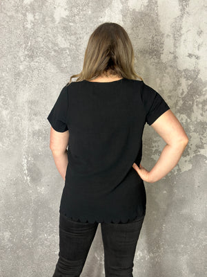 Scallop Bottom Air Flow Tee (Small - 3X) - FINAL SALE