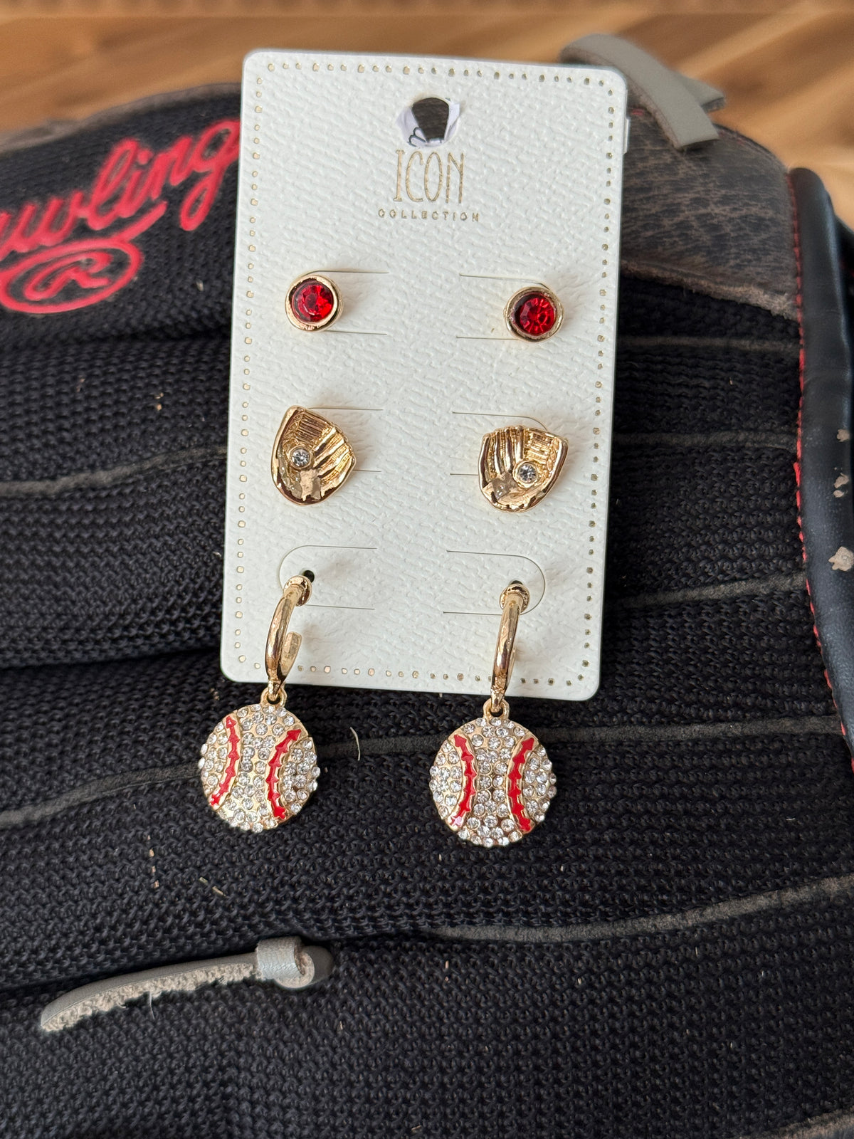 Set of 3 Ball Diamond Earrings