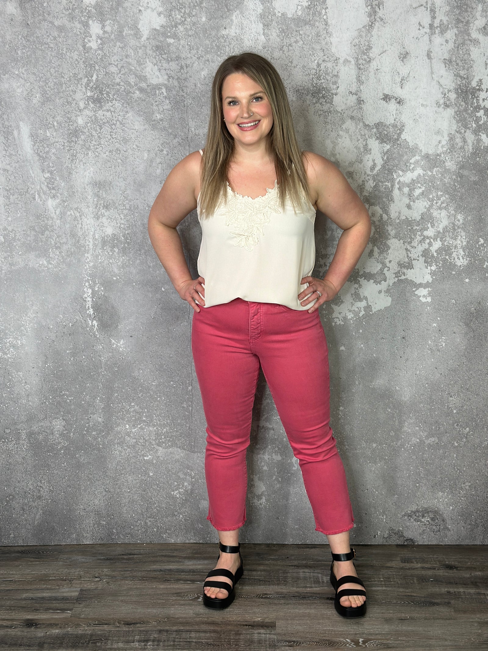 RFM Dylan Straight Leg Tummy Control Denim Crop - Sunkissed  (sizes 00-24) - FINAL SALE