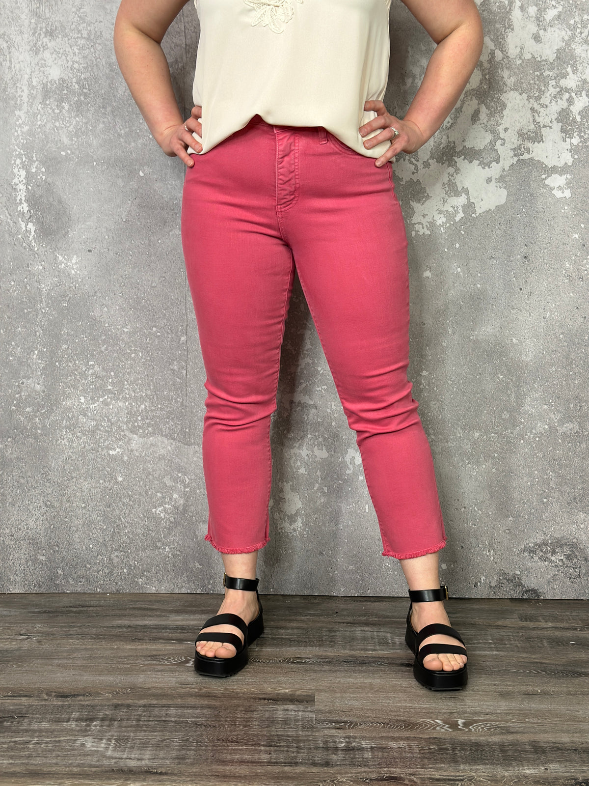 RFM Dylan Straight Leg Tummy Control Denim Crop - Sunkissed  (sizes 00-24) - FINAL SALE