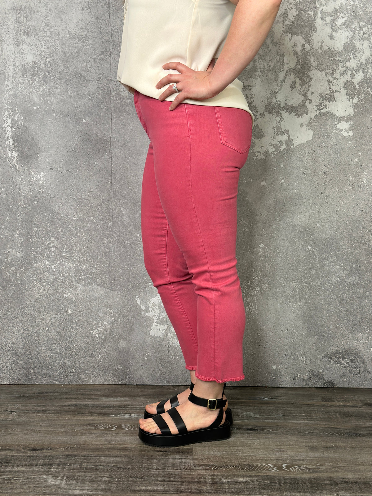 RFM Dylan Straight Leg Tummy Control Denim Crop - Sunkissed  (sizes 00-24) - FINAL SALE