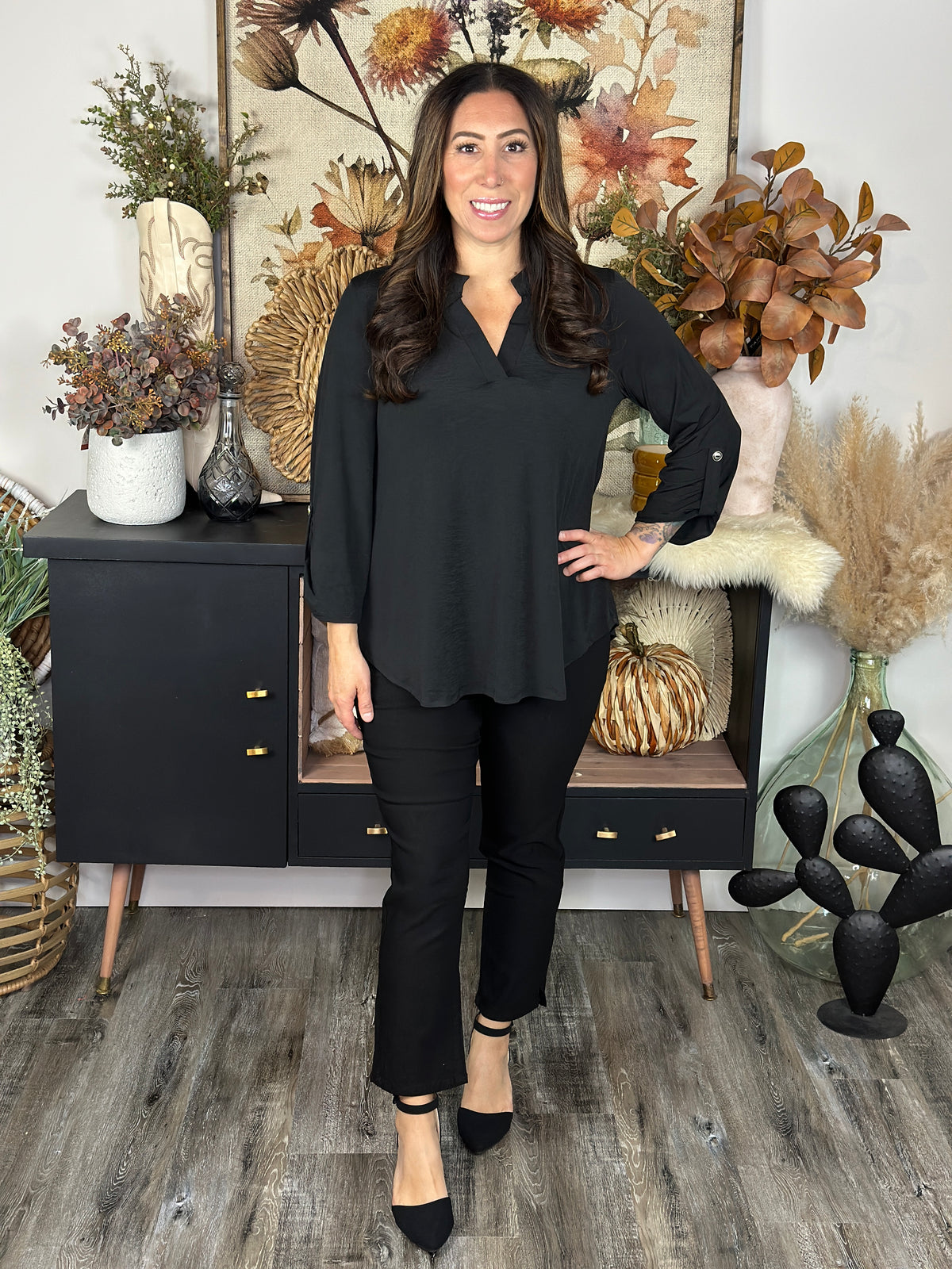 Hyperstretch Straight Leg Crop - Black (Small - 3X)