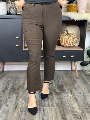 Hyperstretch Straight Leg Crop - Cocoa (Small - 3X)