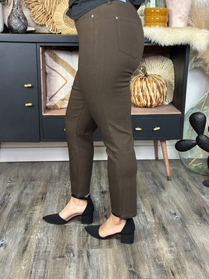 Hyperstretch Straight Leg Crop - Cocoa (Small - 3X)