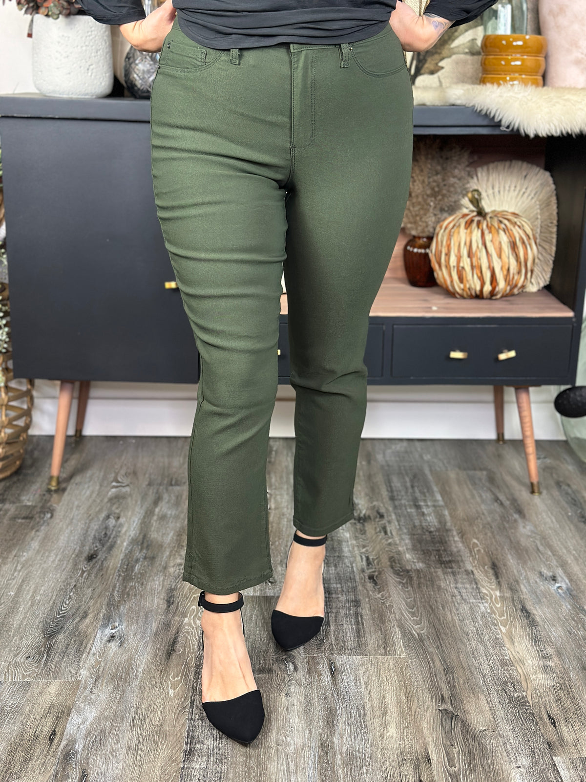 Hyperstretch Straight Leg Crop - Olive (Small- 3X)
