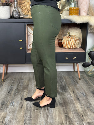 Hyperstretch Straight Leg Crop - Olive (Small- 3X)