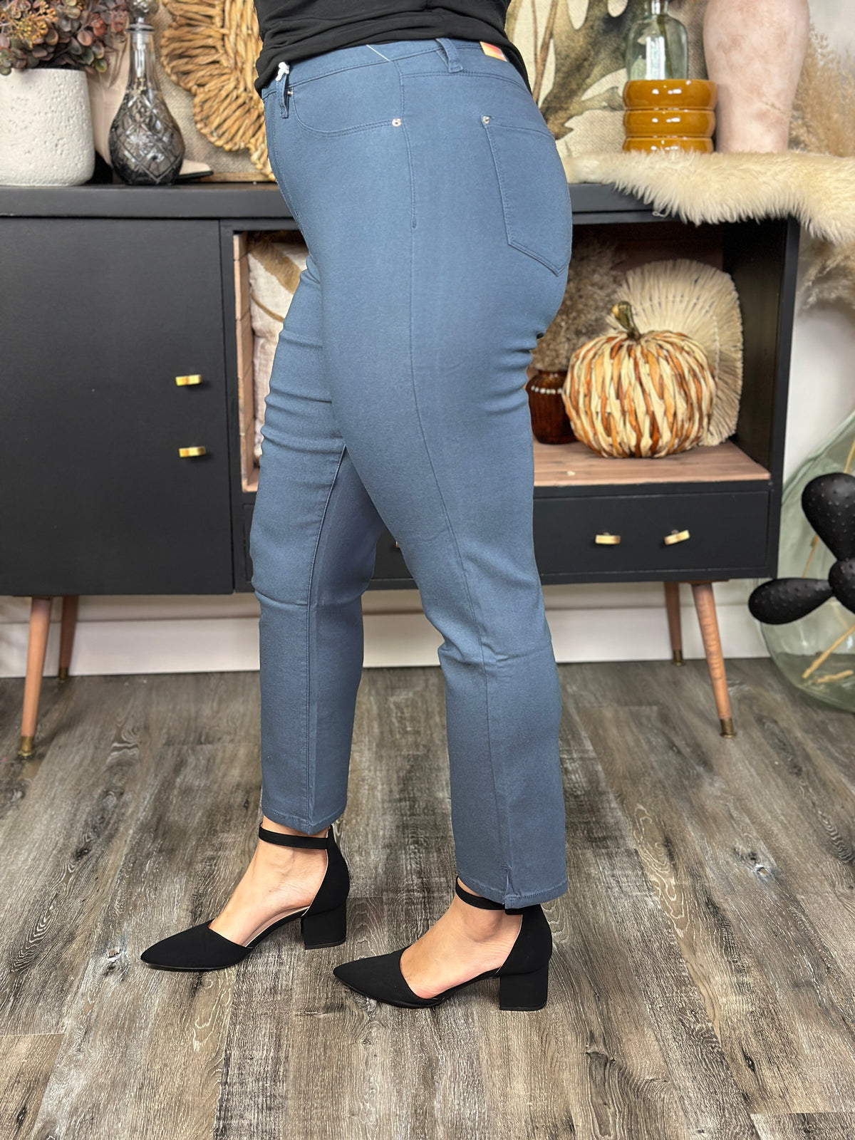 Hyperstretch Straight Leg Crop - Indigo (Small - 3X)