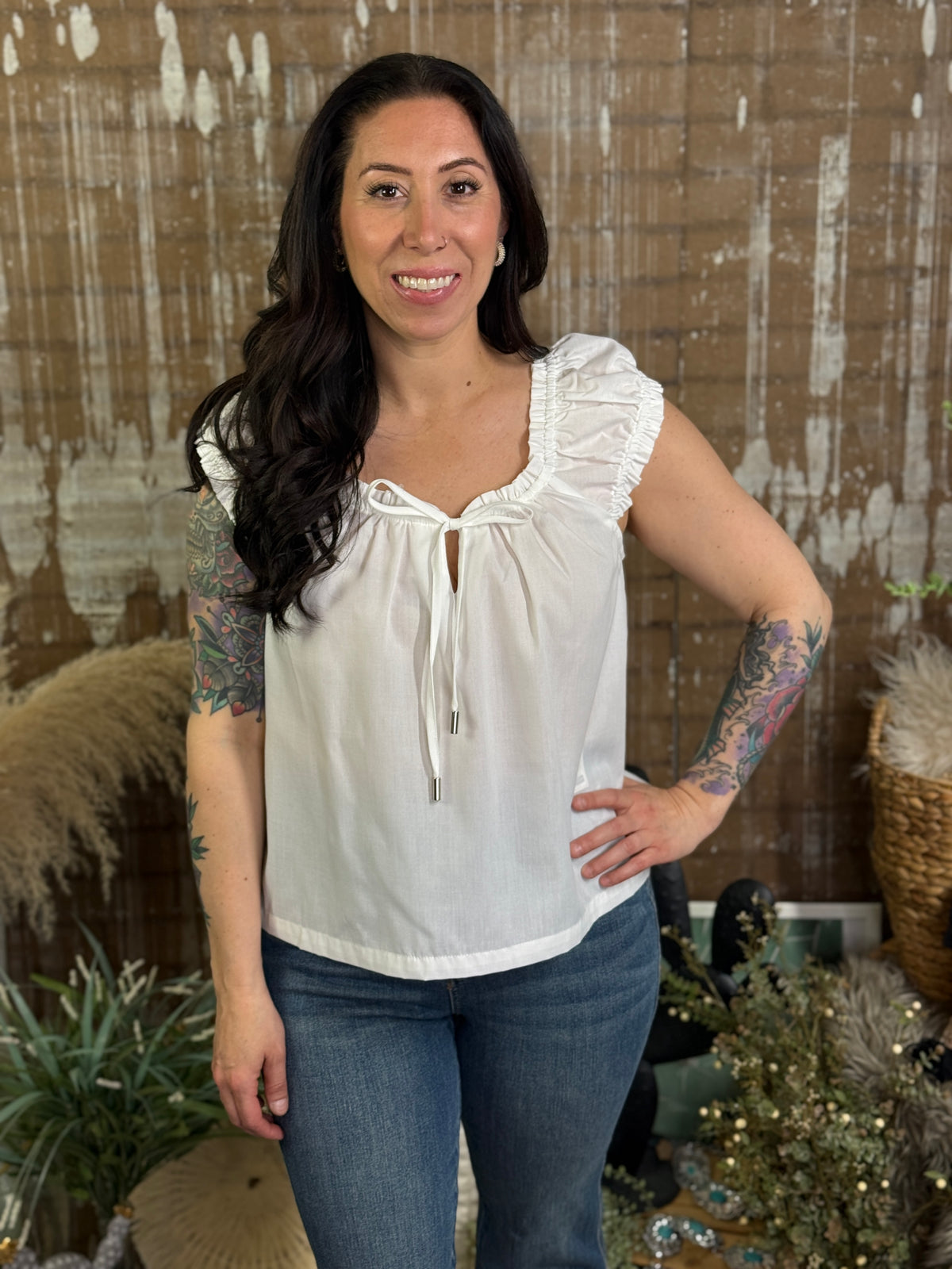 White Cap Sleeve Top (Small - 3X)