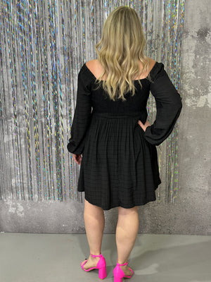 The Patricia Long Sleeve Smocked LBD (Small - 3X) FINAL SALE