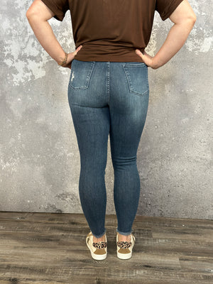 Judy Blue Shark Hem Tummy Control Skinny Jean  (sizes 24-24W)