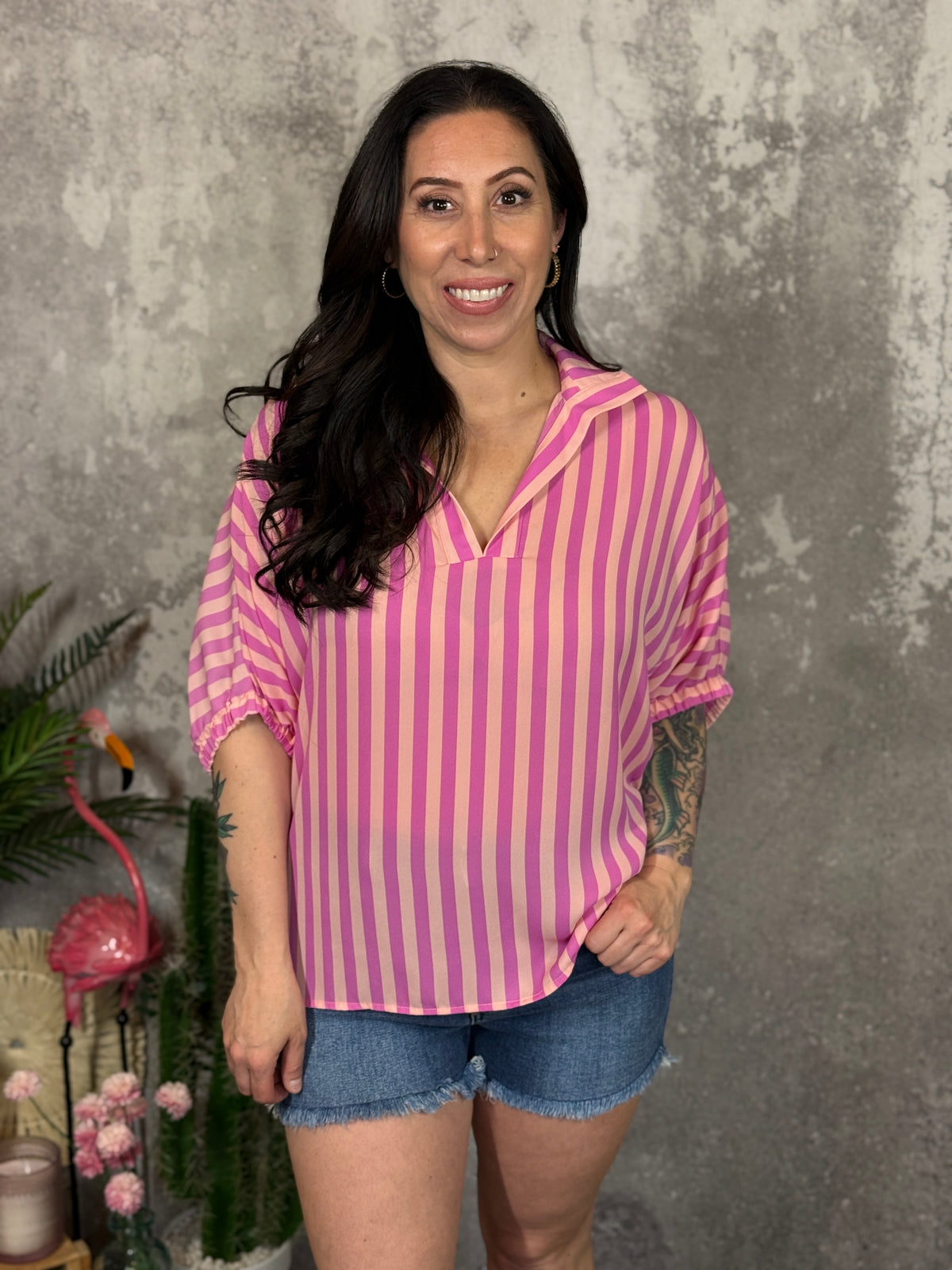 Sherbert Stripe Top (Small - 3X