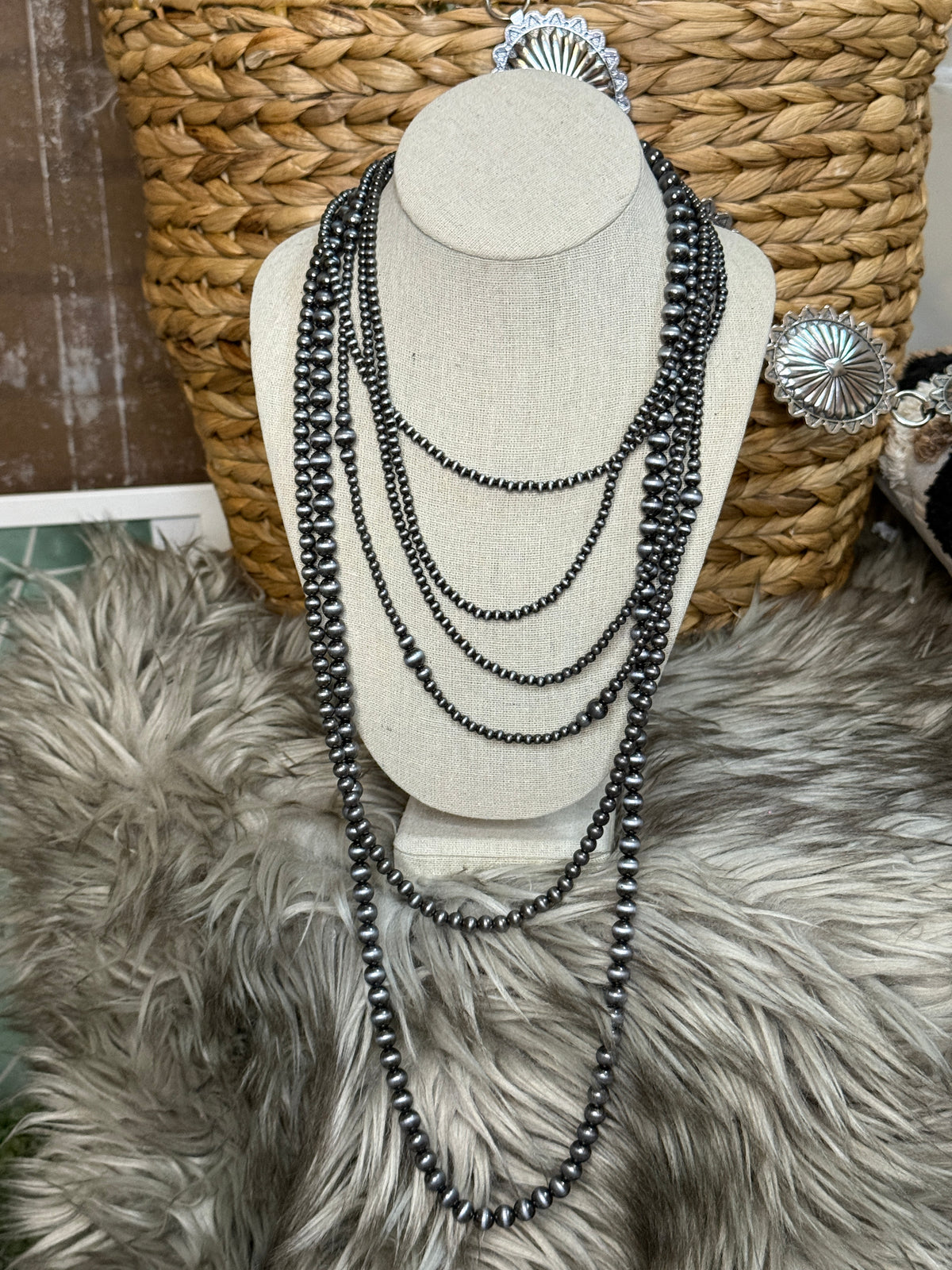 Multi Strand Faux Pearl Necklace