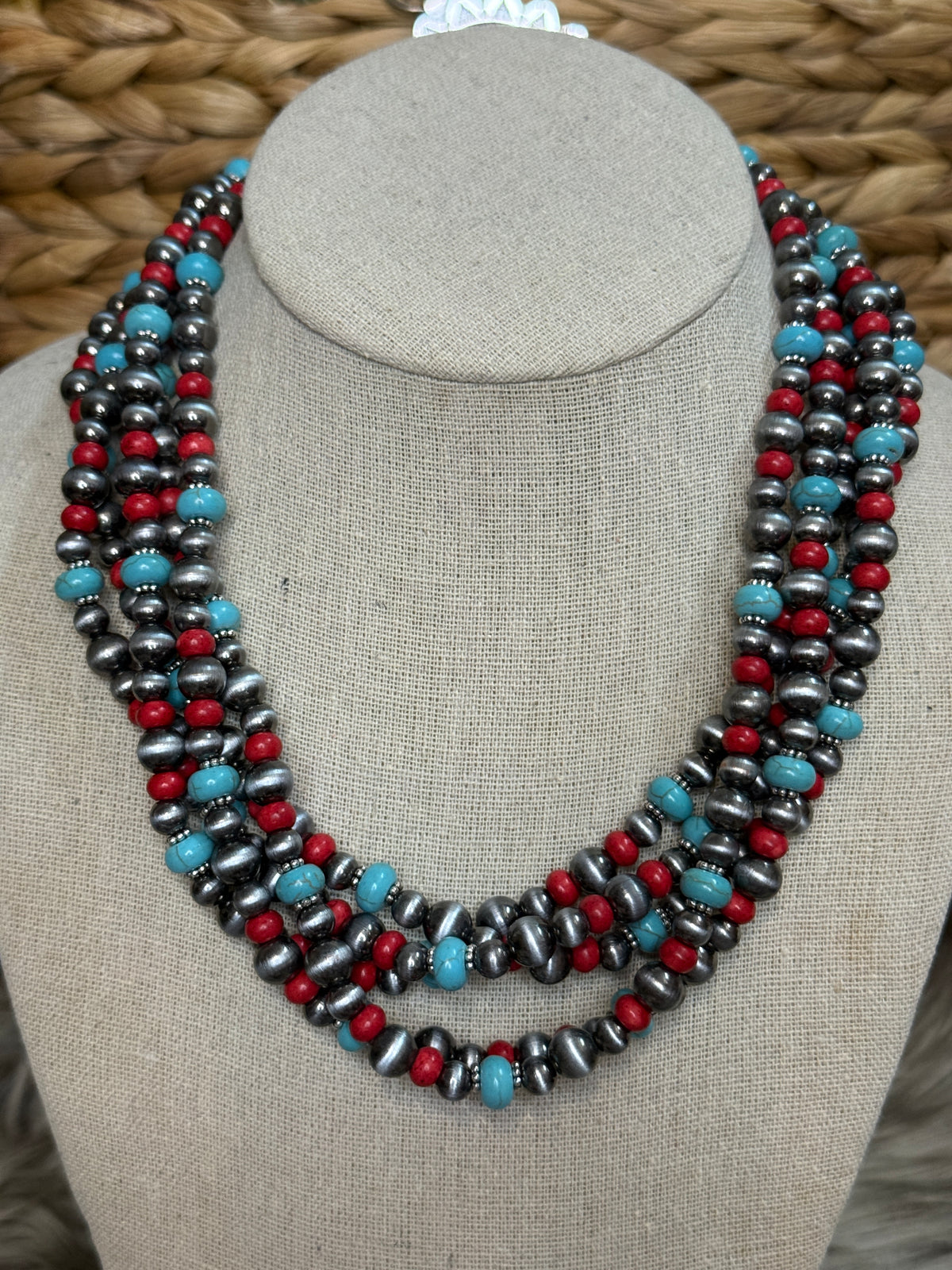 Multi Strand Southwest Sunrise Necklace with Earrings