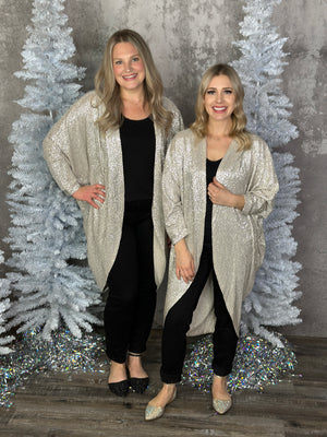 Glitter Cardigan - Champagne
