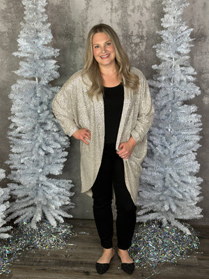 Glitter Cardigan - Champagne