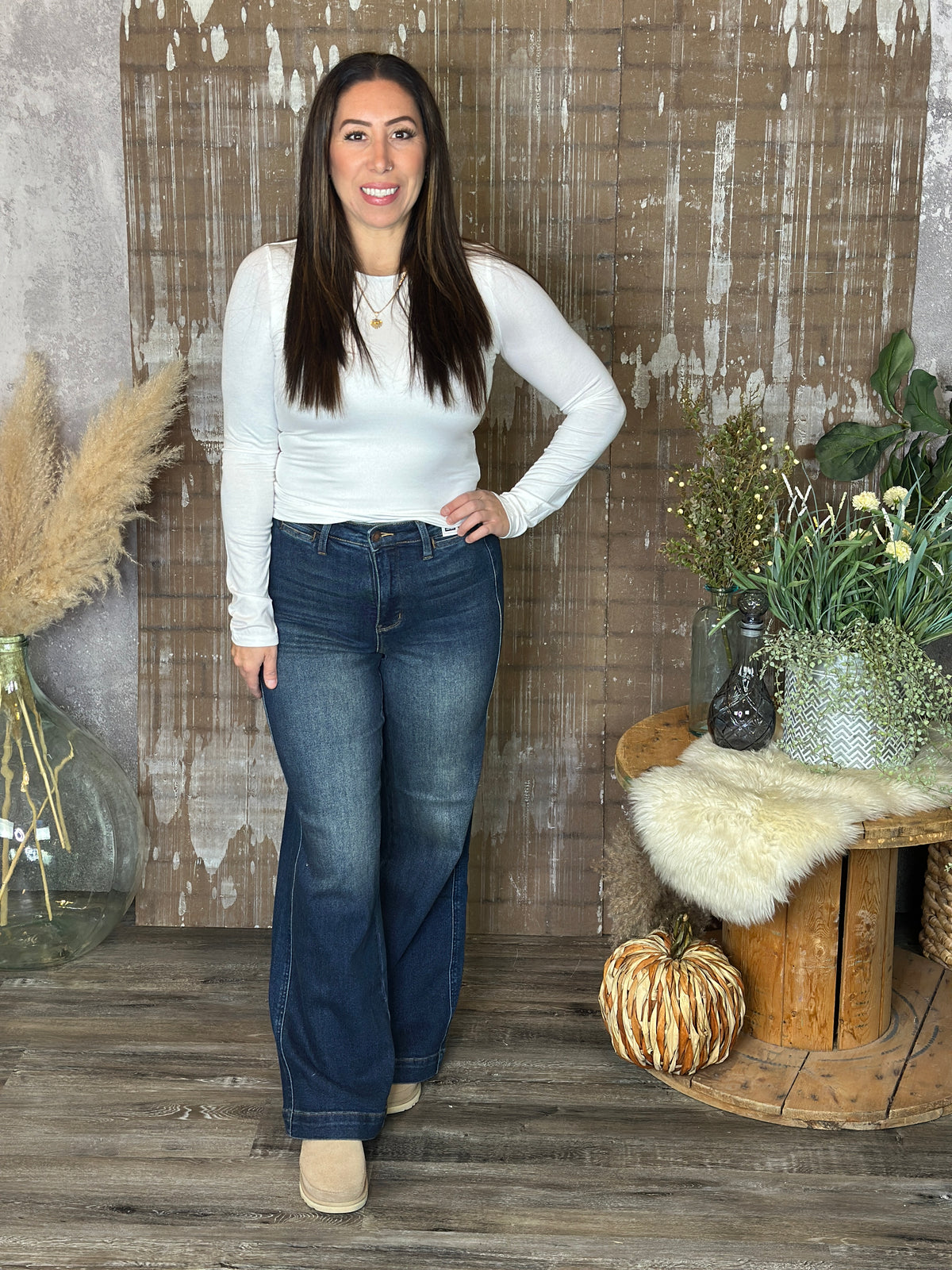 Basic Roundneck Long Sleeve Top (Small - 3X)