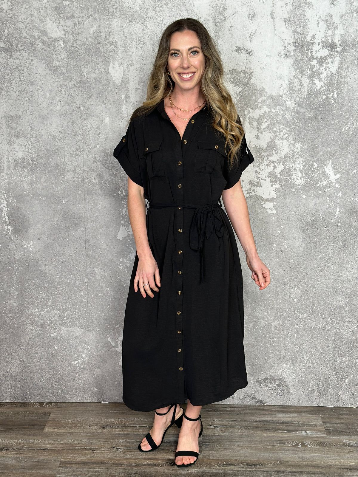 The Winnie Waist Tie Little Black Dress