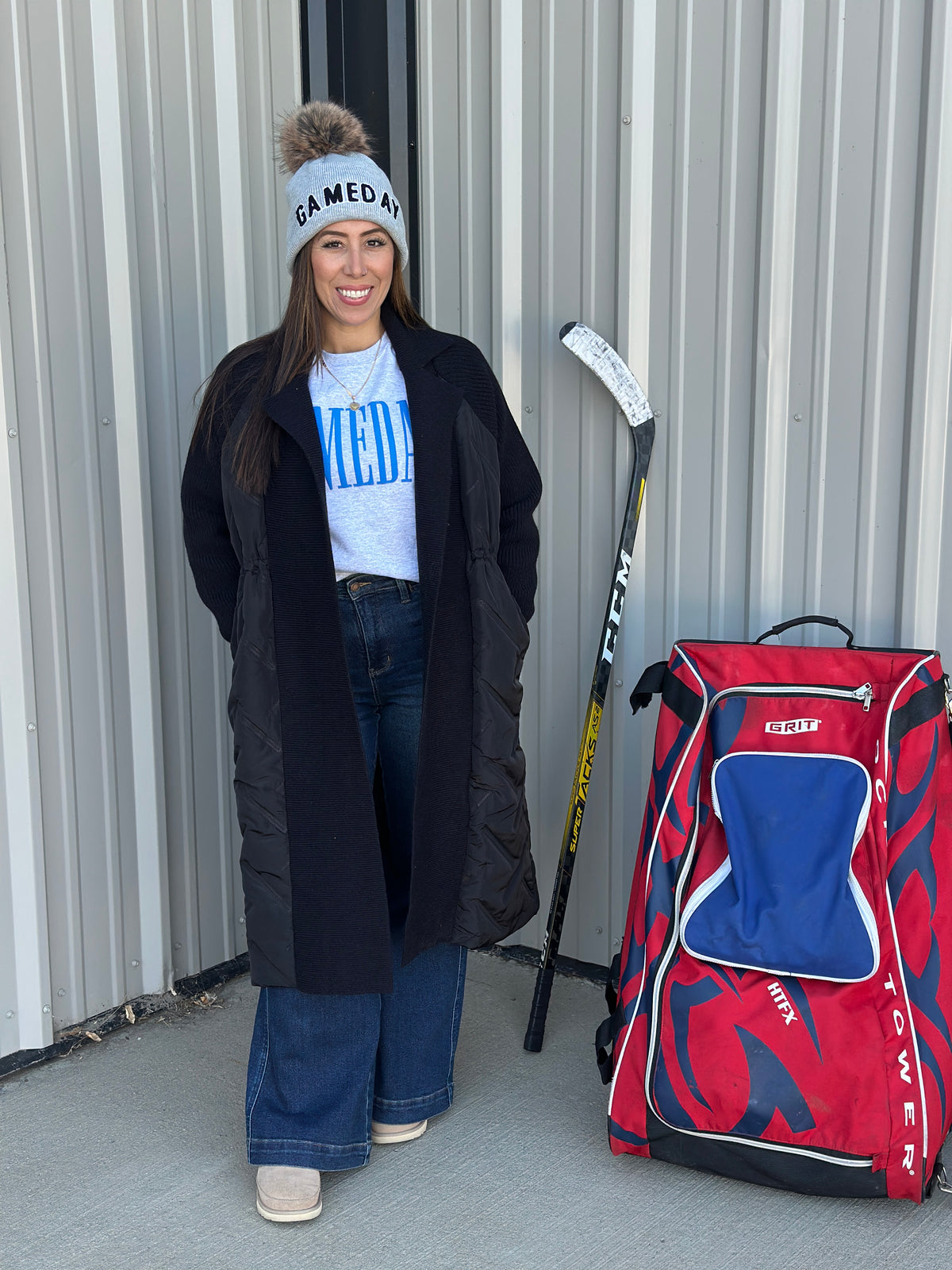 Black Quilted Jacket Overlay (Small - 3X)