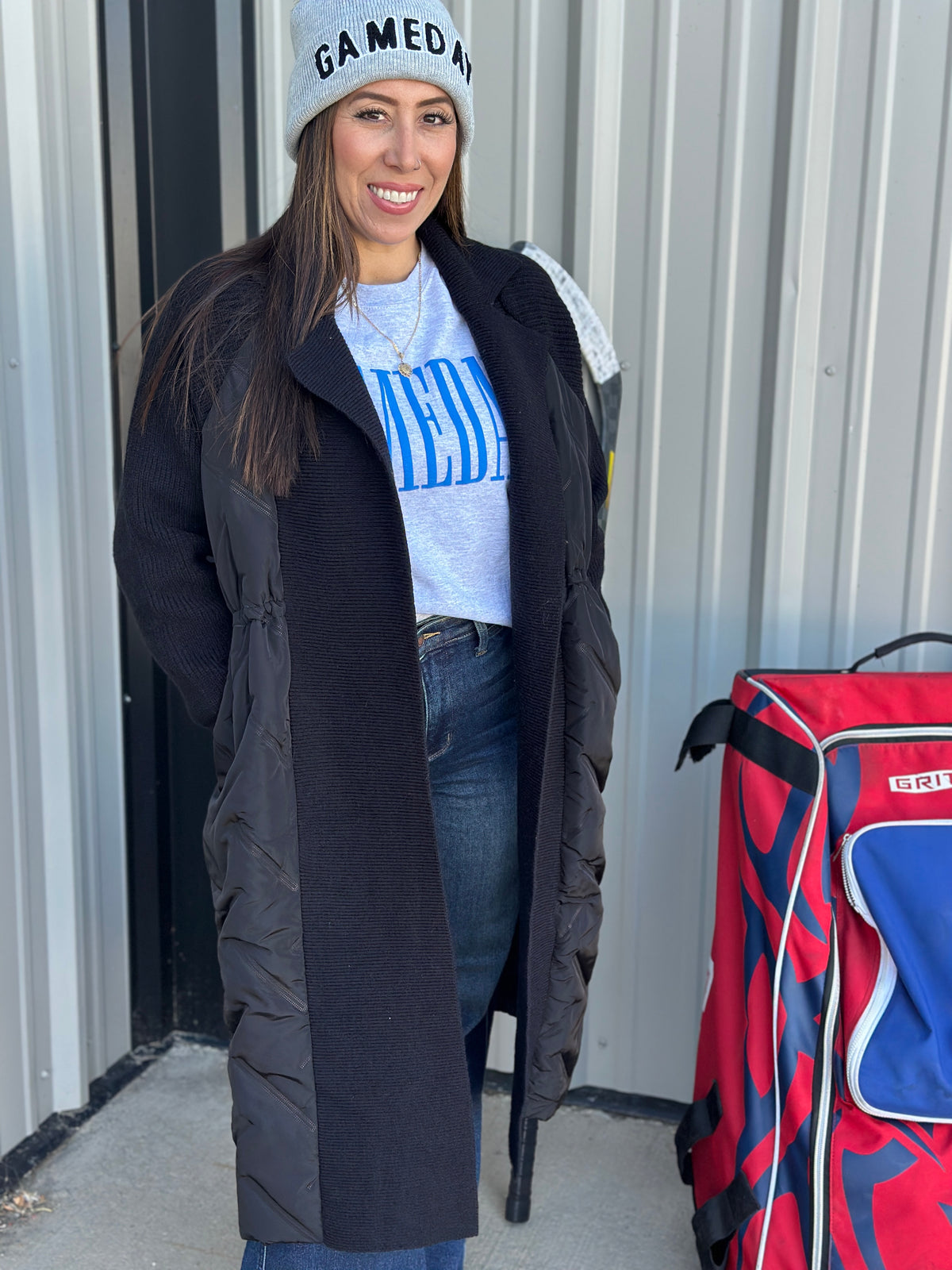 Black Quilted Jacket Overlay (Small - 3X)