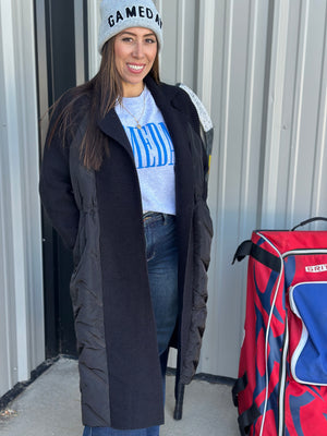 Black Quilted Jacket Overlay (Small - 3X)