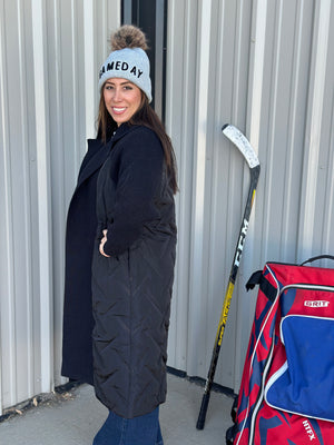 Black Quilted Jacket Overlay (Small - 3X)