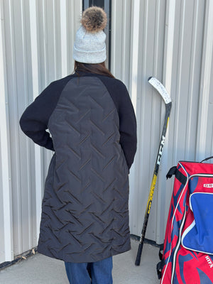 Black Quilted Jacket Overlay (Small - 3X)