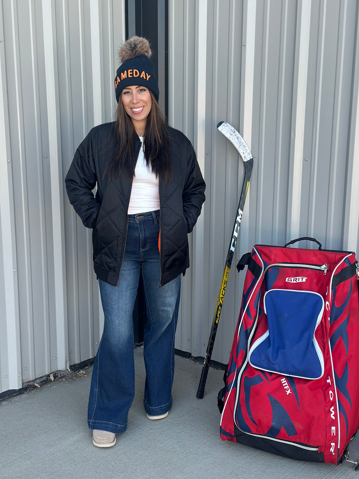 Longline Quilted Bomber Jacket  (Small - 3X)