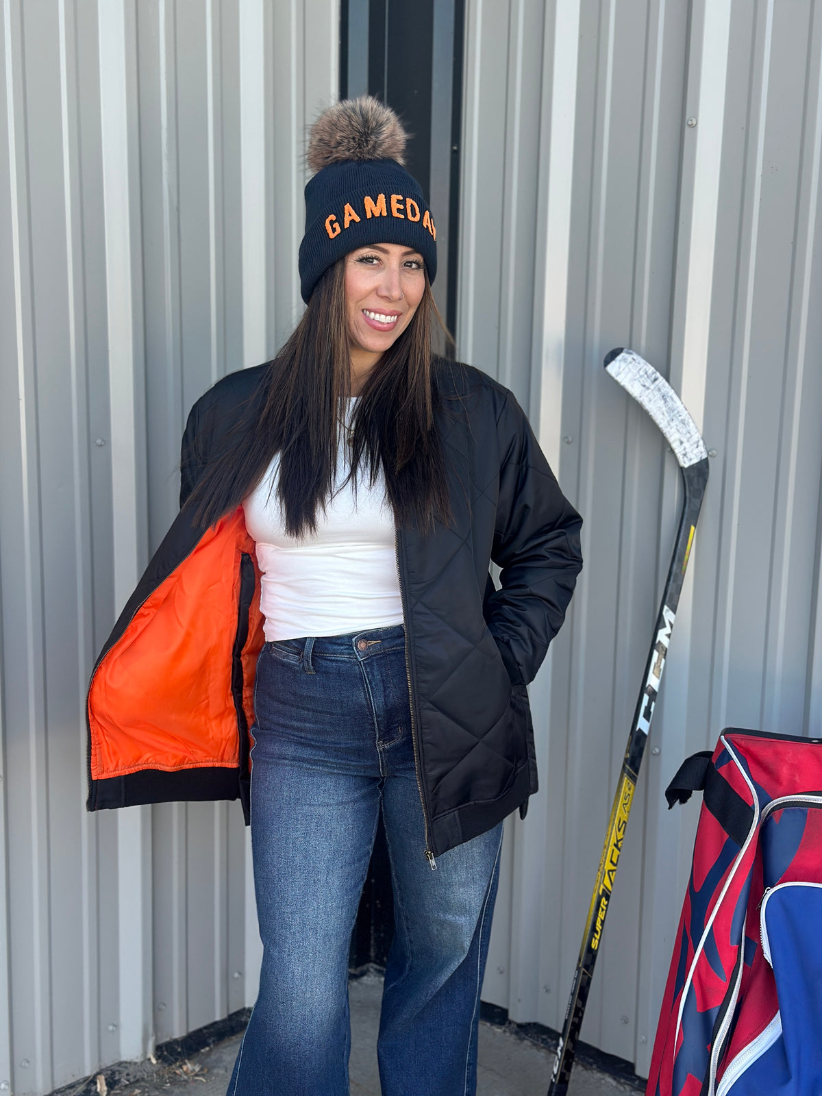 Longline Quilted Bomber Jacket  (Small - 3X)