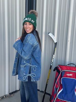 Denim Open Side Tie Jacket BESTSELLER