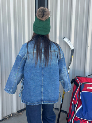 Denim Open Side Tie Jacket BESTSELLER