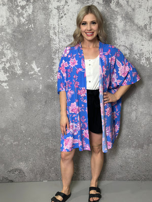 The Jaylen Blue Floral Kimono (Regular and Plus)