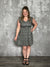 Geo Print Ruffle Sleeve Dress (Small -3x)