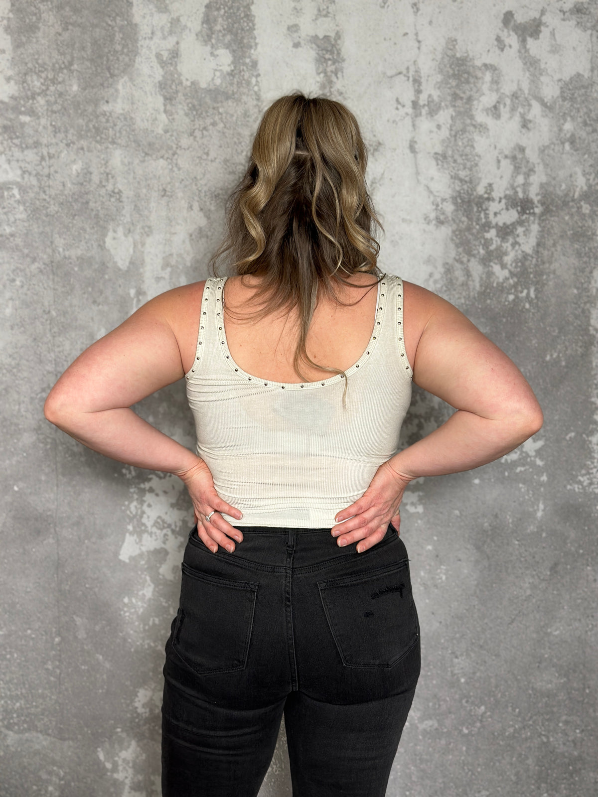 Ivory Studded Tank - FINAL SALE