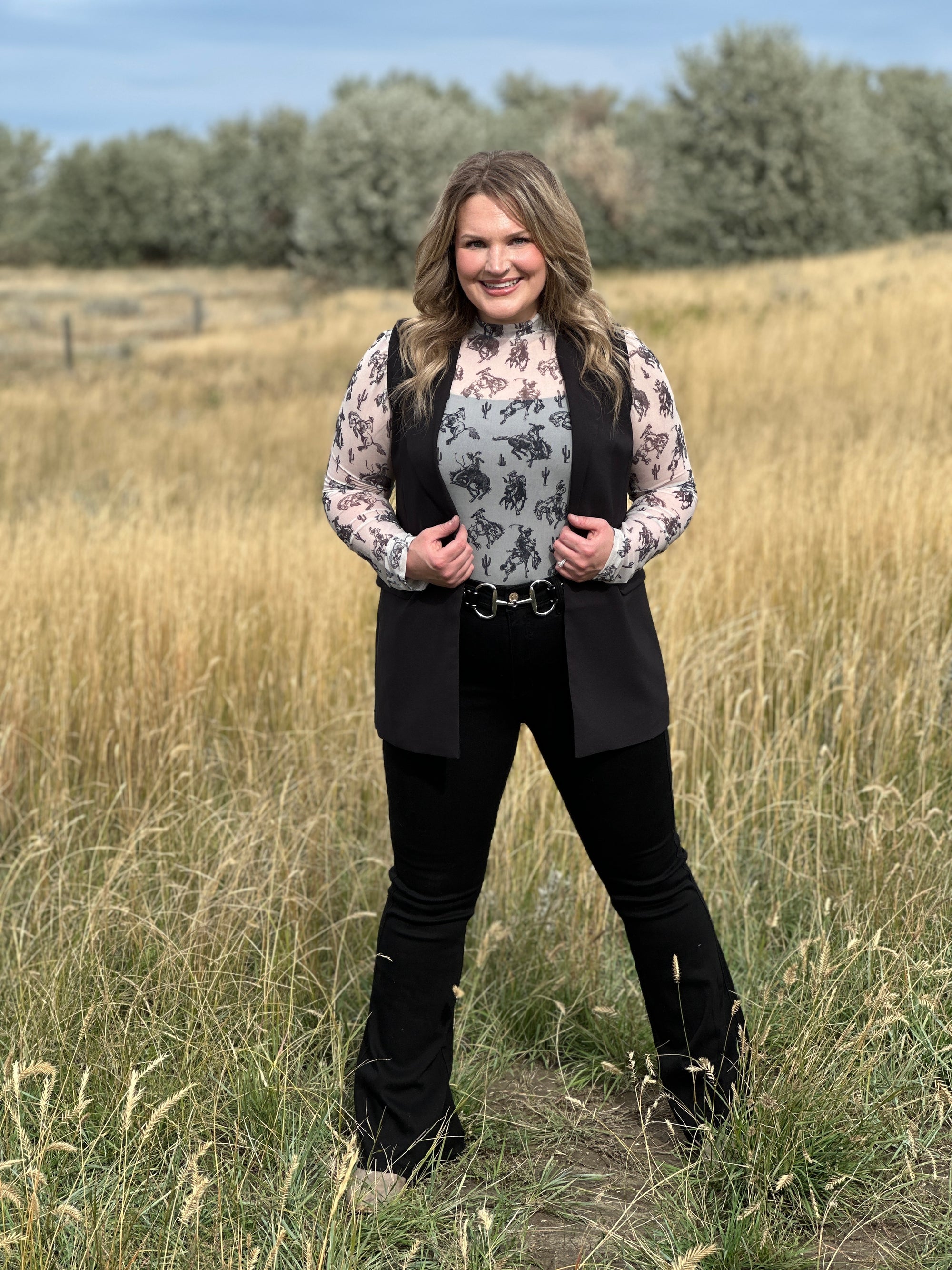 Ivory Bronc Mesh Top RESTOCK