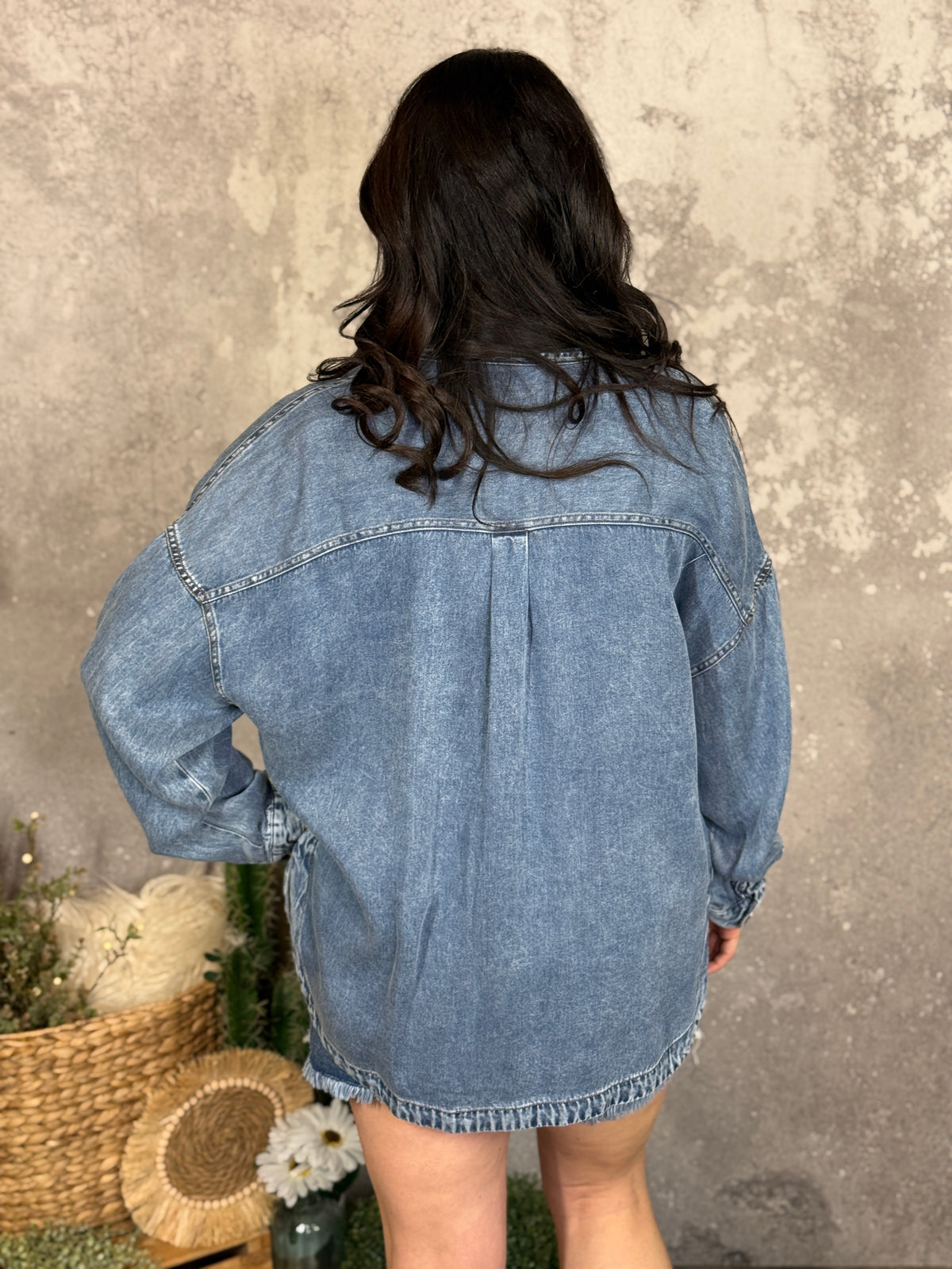 Long Sleeve Denim Top (Small - 3X)