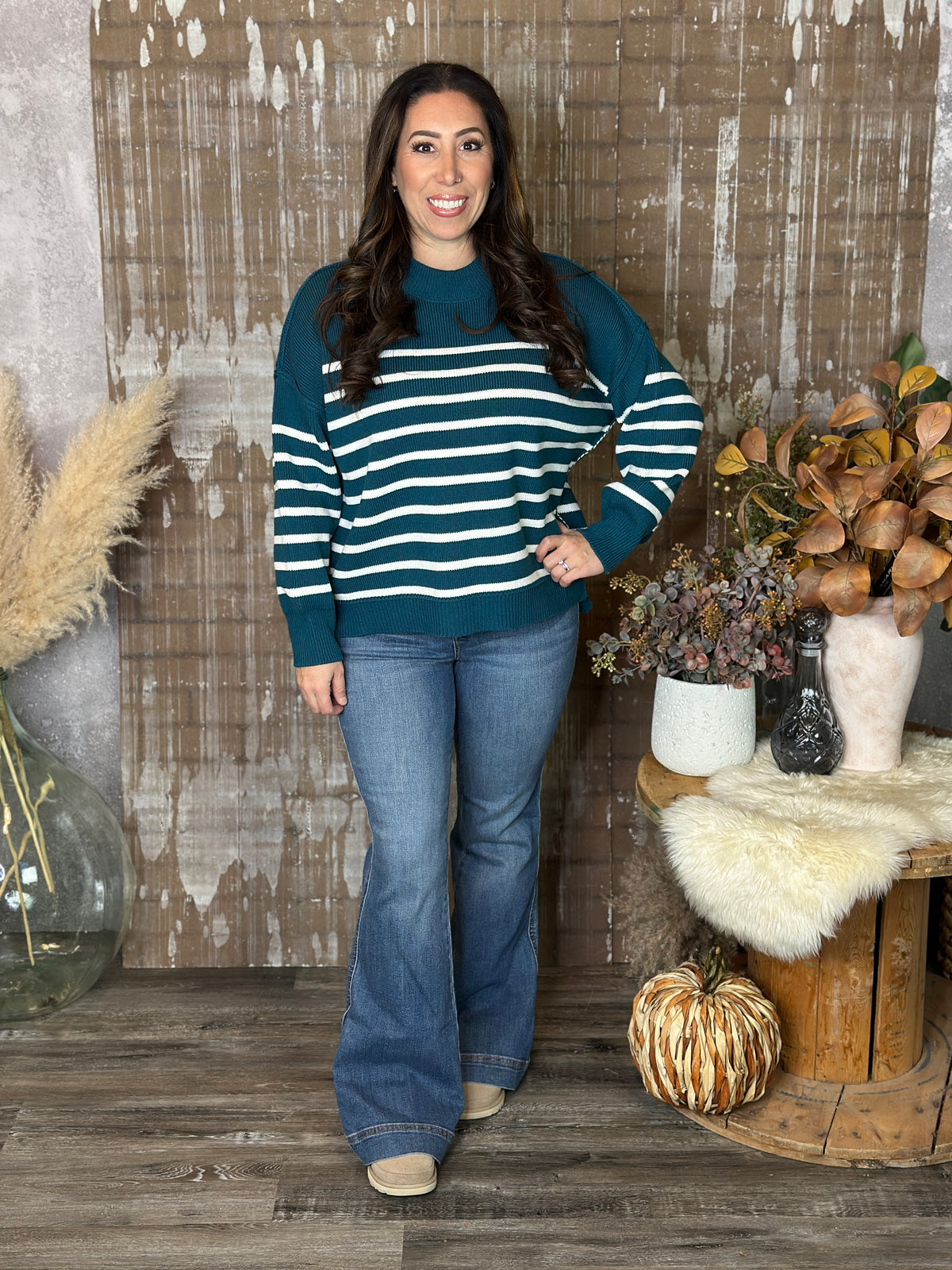 Exposed Seam Sweater - Teal