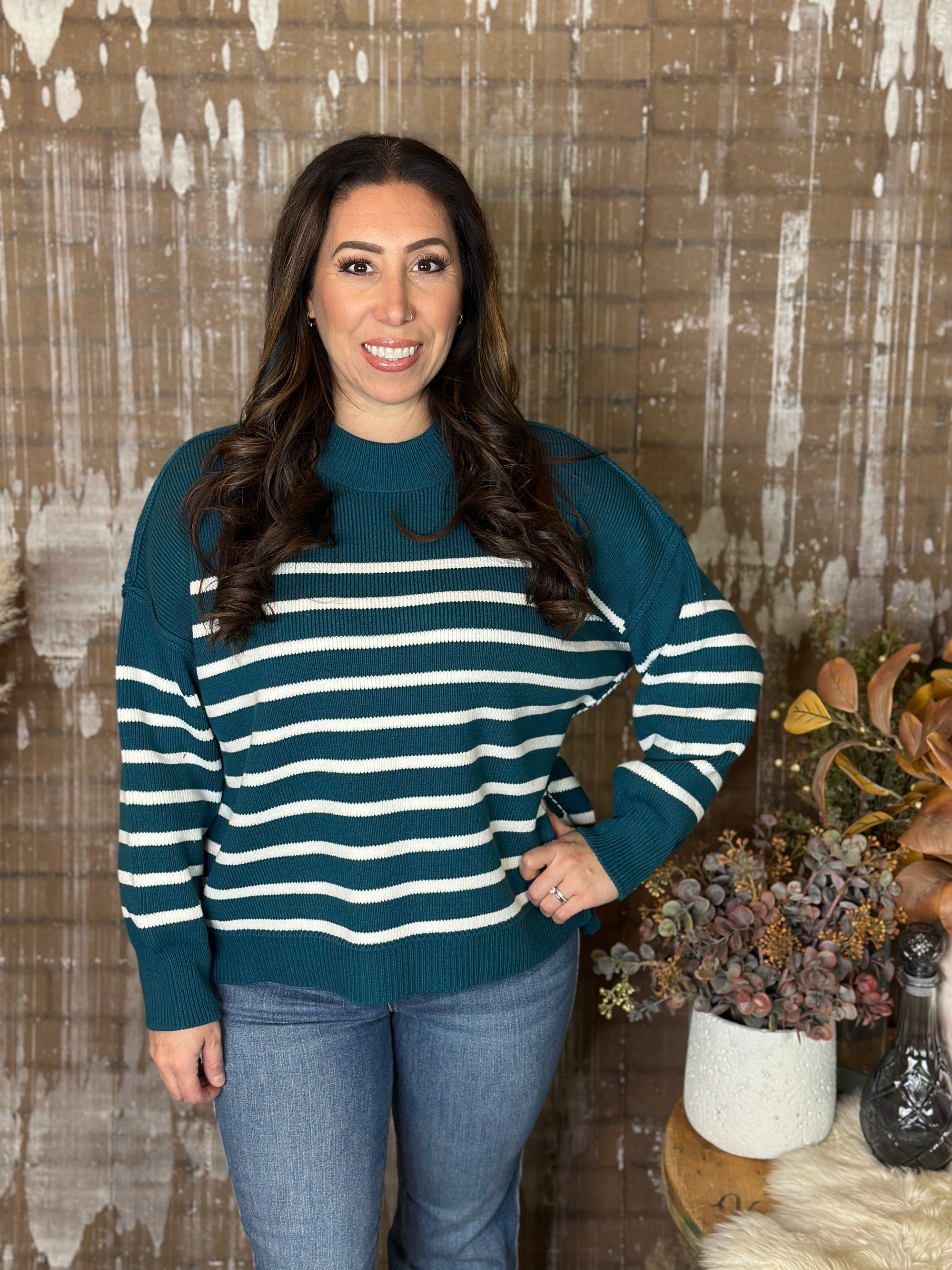 Exposed Seam Sweater - Teal