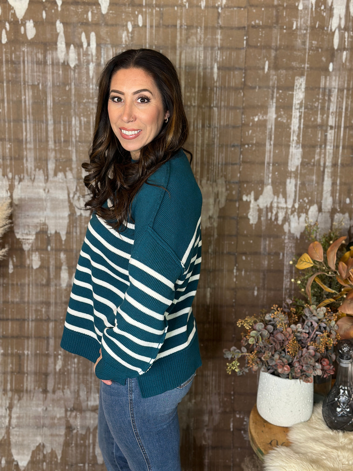 Exposed Seam Sweater - Teal