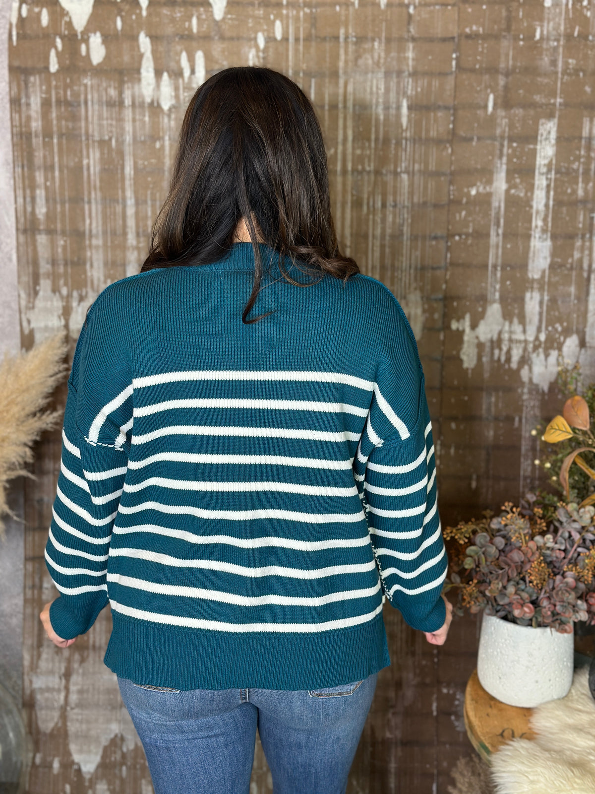 Exposed Seam Sweater - Teal