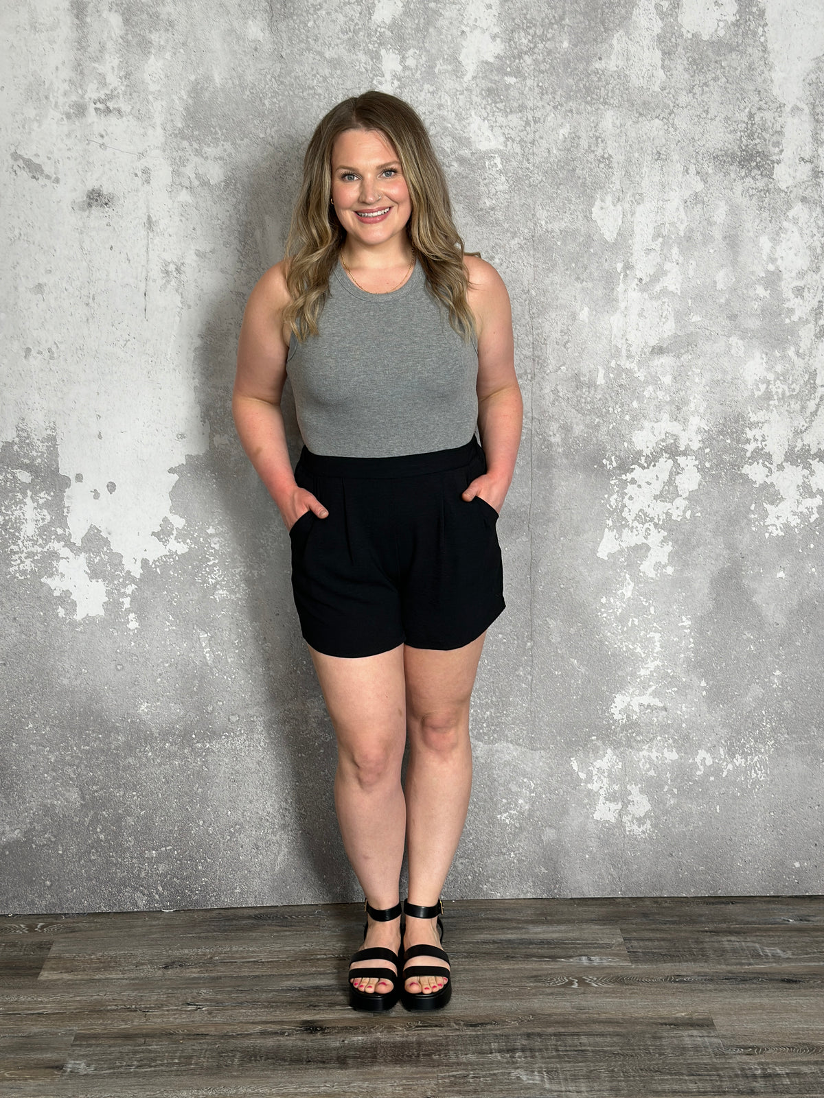 High Neckline Tank Bodysuit - Grey (Small - 3X) FINAL SALE
