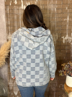 Denim Checker Pullover