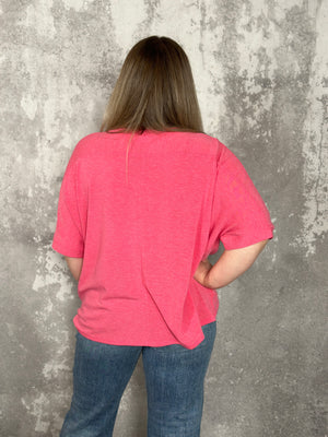 French Terry Round Neck Basic - Coral (Small - 3X)