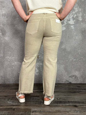 Taupe Denim Betty Risen Crop  (Sizes 25-32 & 1X-3X) - FINAL SALE