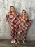 Buttery Shirley Lounge Set - Red/White Plaid (Small - 3X) *NEW
