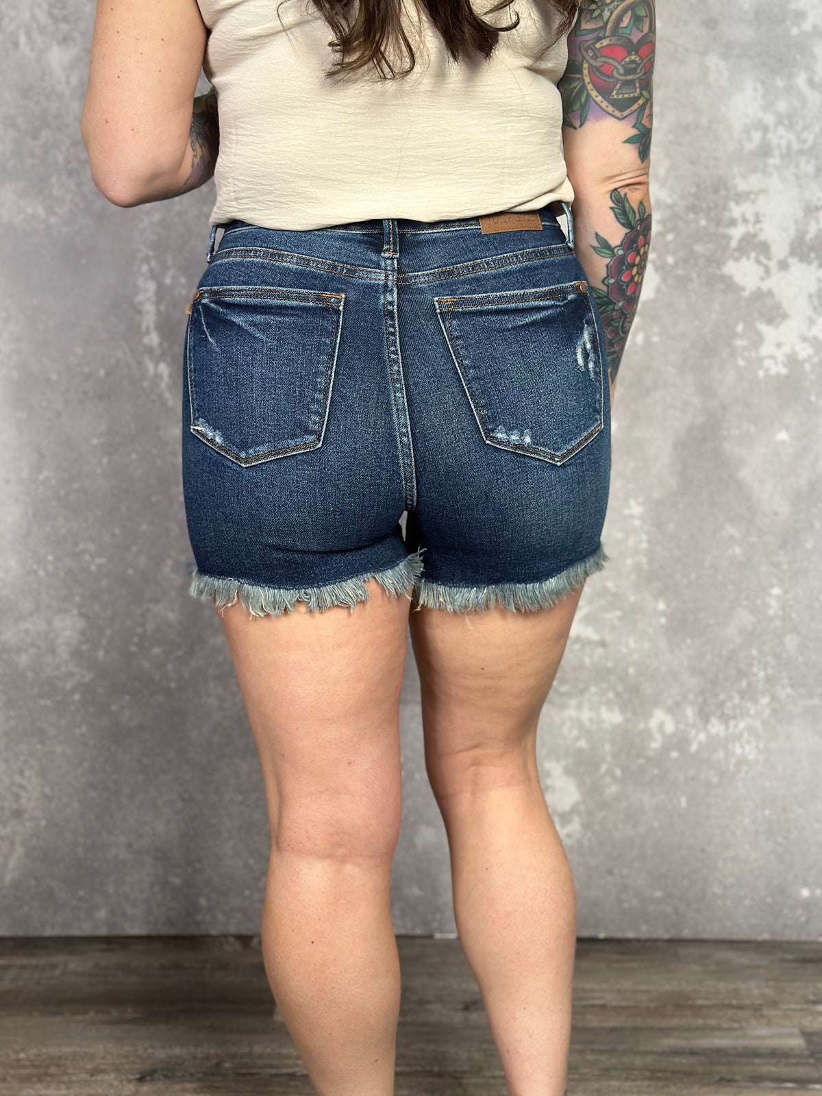Rigid Front Dark Wash Judy Blue Shorts (S - 3X)