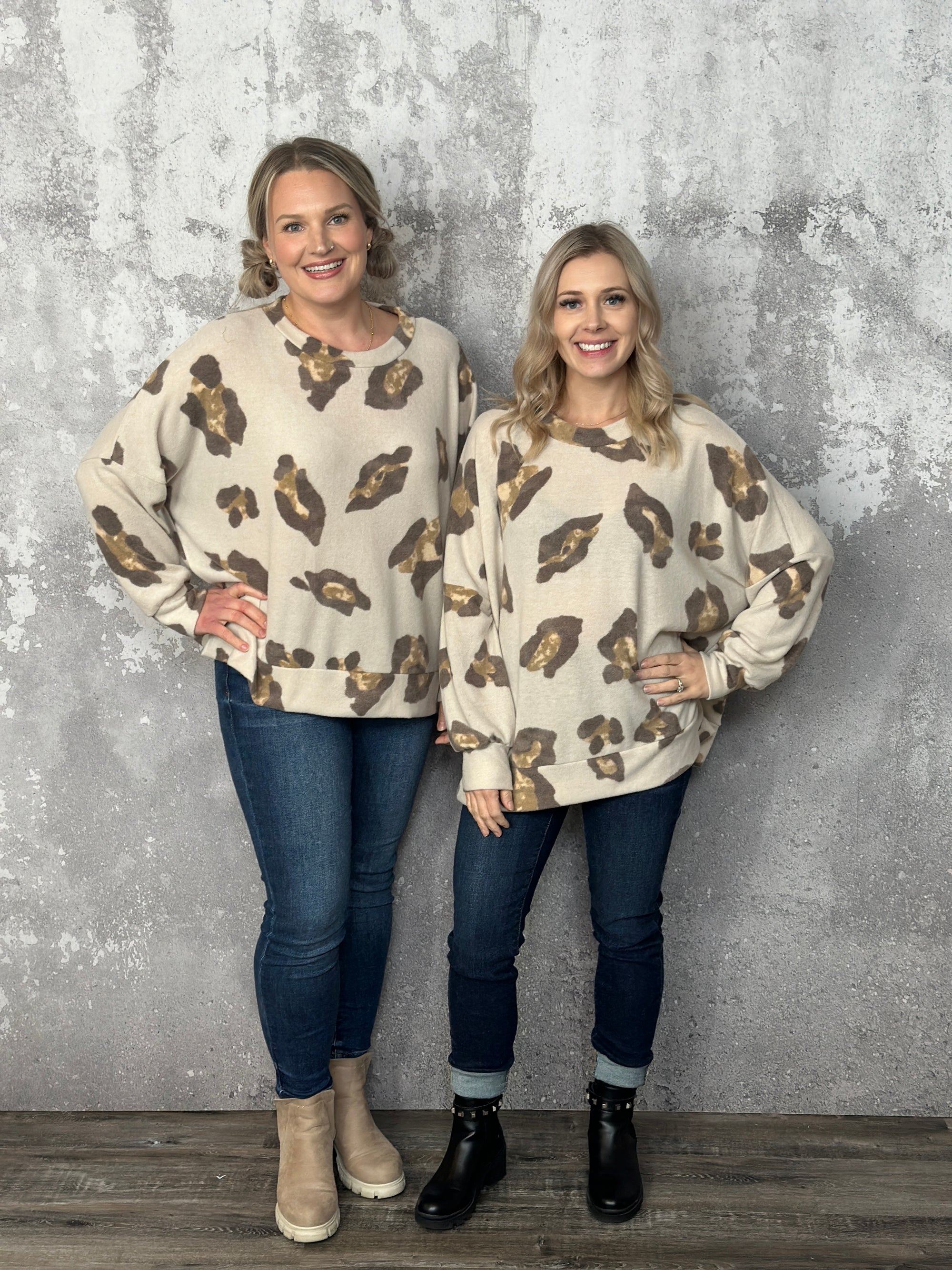 Doorcrasher - Soft Brushed Long Sleeve Taupe Top (Small - 3X) - FINAL SALE