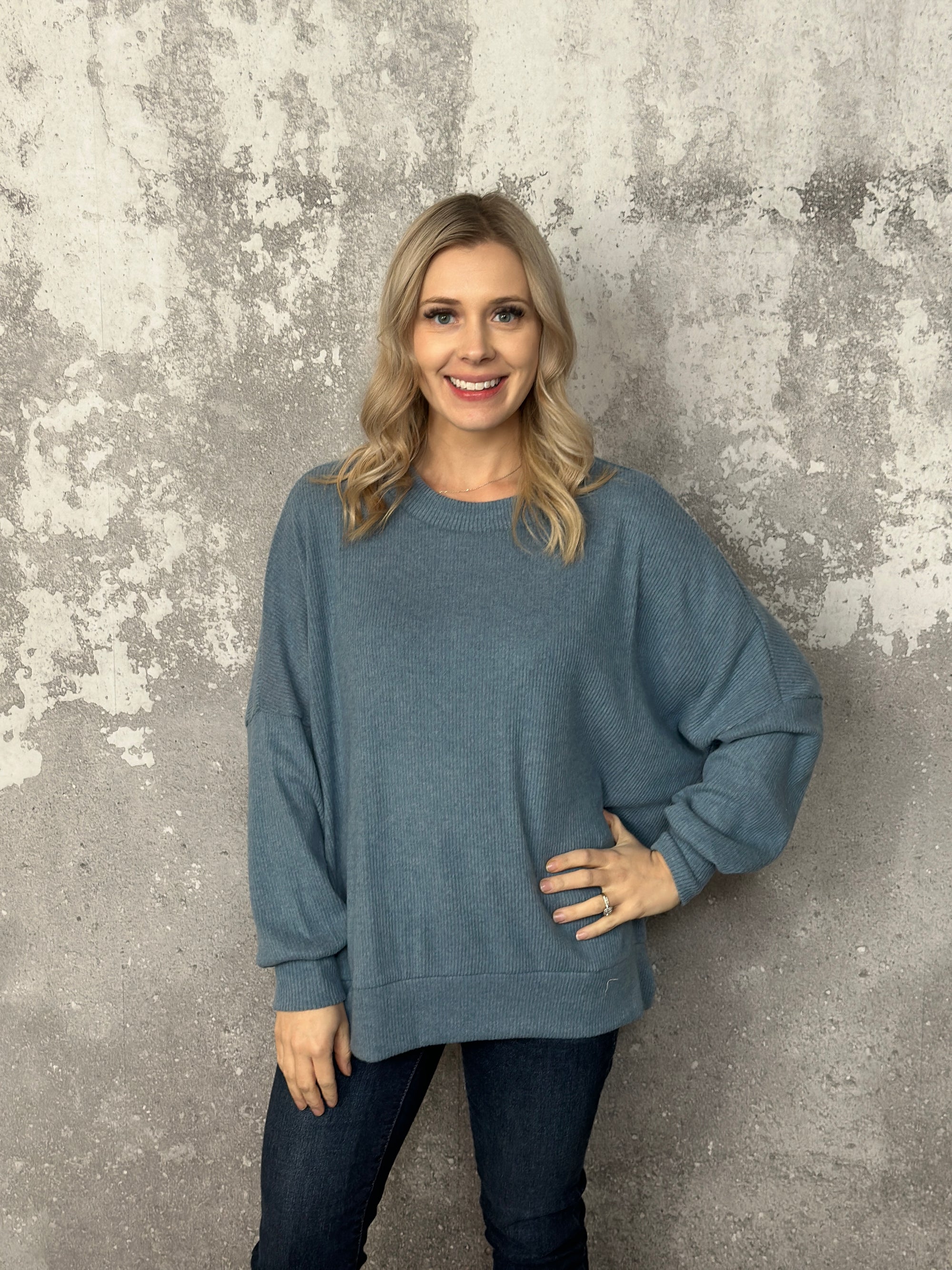 Doorcrasher - Soft Brushed Blue Long Sleeve (Small - 3X) - FINAL SALE